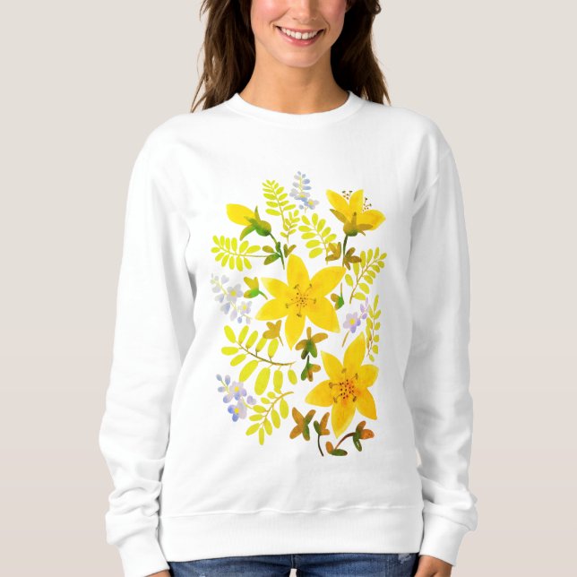 Moletom Flores, tema floral amarelo (Frente)