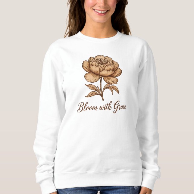 Moletom Florescer com Graça Floral Vintage (Frente)