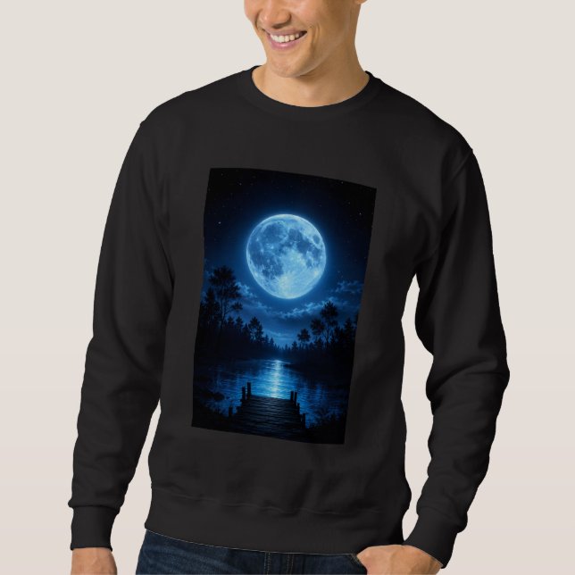 Moletom Floresta Celestial Iluminada pela Lua Estética Ref (Frente)