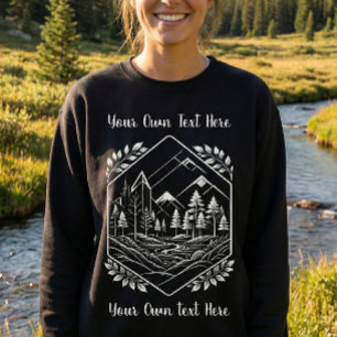 Moletom Floresta Hexagonal da Montanha Quente Seu Texto