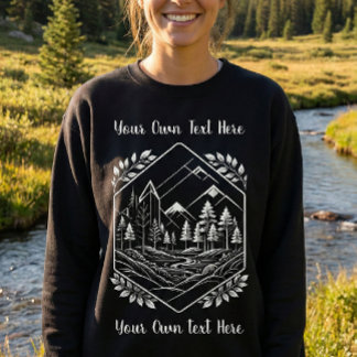 Moletom Floresta Hexagonal da Montanha Quente Seu Texto