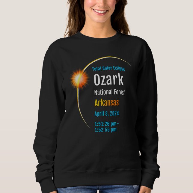 Moletom Floresta Nacional Ozark Ar Eclipse Solar Total 202 (Frente)