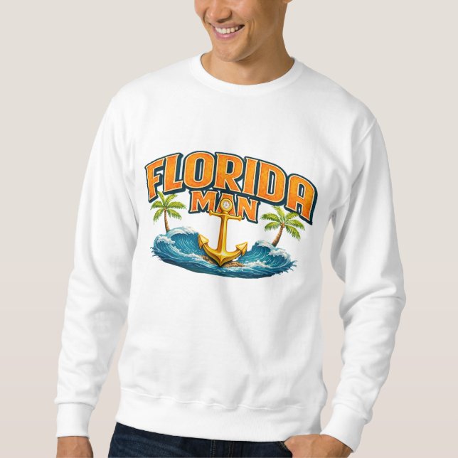 Moletom Florida Man | Graphic Print Nautical Anchor Beach (Frente)