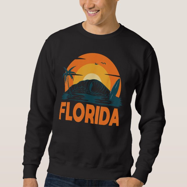 Moletom Florida Palm Tree Surf Surfing Beach Island Summer (Frente)