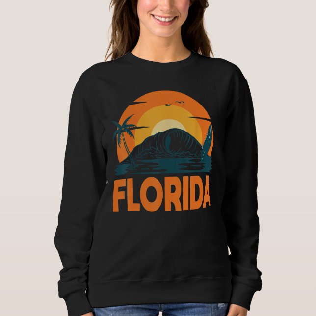 Moletom Florida Palm Tree Surf Surfing Beach Island Summer (Frente)