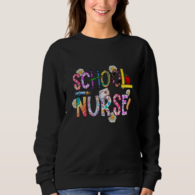 Moletom Flower Medical Patch Nursing leopard Day Of School (Frente)