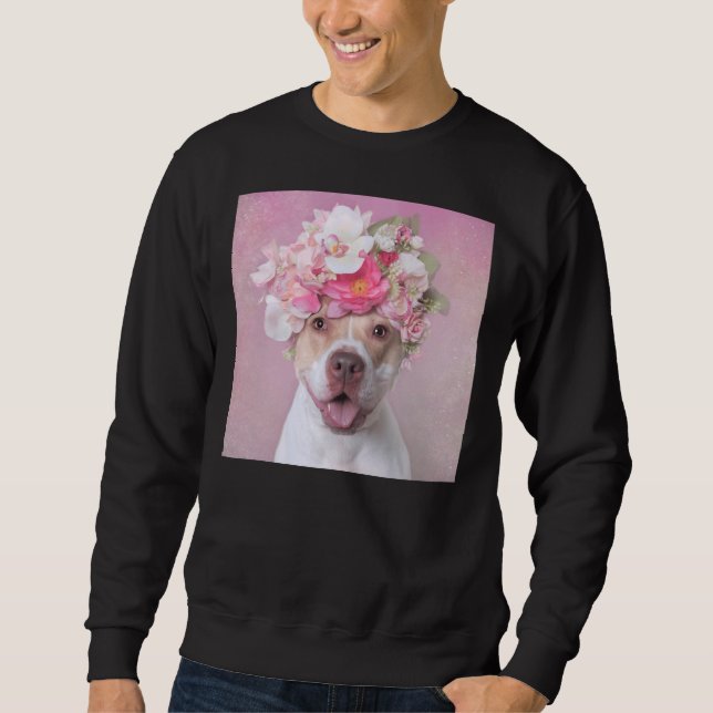 Moletom Flower Power Cute Pitbull (Frente)