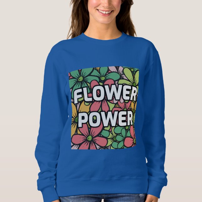 MOLETOM FLOWER POWER DAISY T-SHIRTS WOMENTS SWEATSHIRTS (Frente)