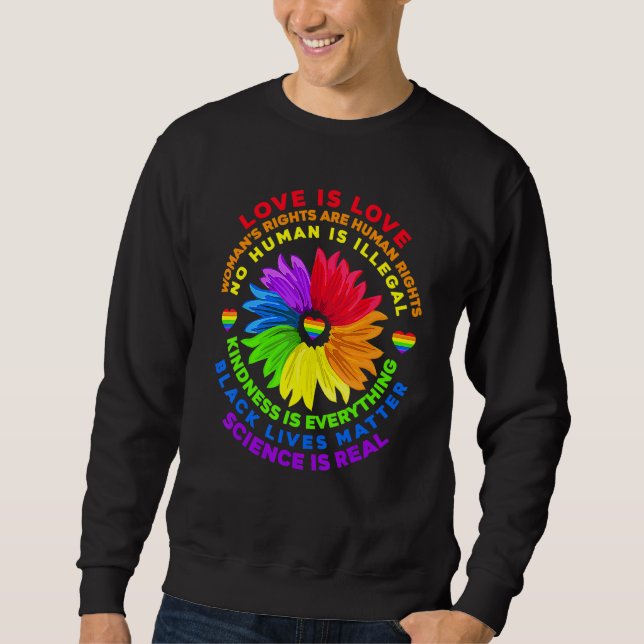 Moletom Flower Rainbow Human Black Lives Rights Science Lg (Frente)