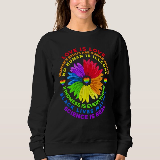 Moletom Flower Rainbow Human Black Lives Rights Science Lg (Frente)
