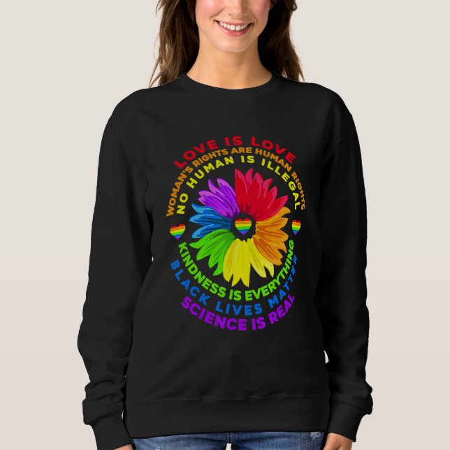 Moletom Flower Rainbow Human Black Lives Rights Science Lg (Frente)