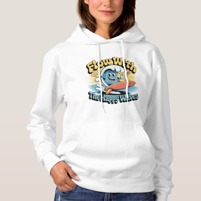 Moletom Flua Com As Ondas Felizes Vibrações Retro Surf Fem (Frente)