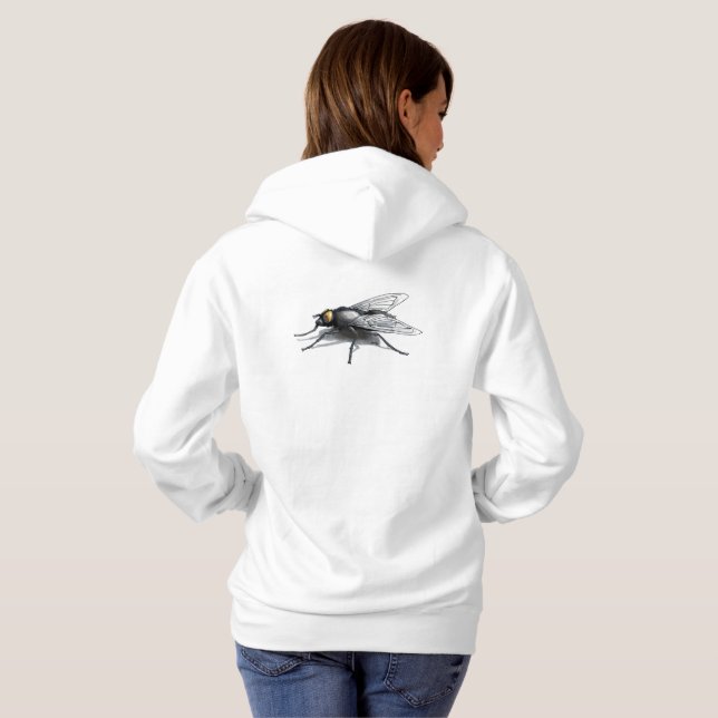 Moletom Fly Buddy mulheres capuz branco atrás (Parte Traseira Completa)