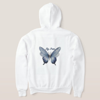 Moletom Fly Free – Blue Butterfly Art Design
