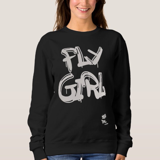 Moletom FLY GIRL OLD SCHOOL RAP HIP HOP Inspired Mom Siste (Frente)