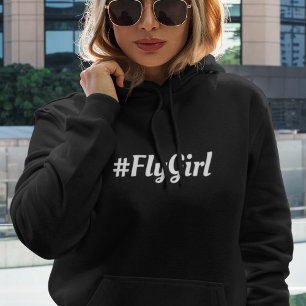 Moletom #FlyGirl Tipografia Viagem Simples e Moderna Perso