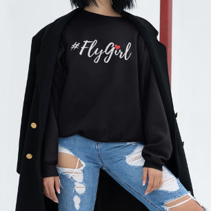 Moletom #FlyGirl Tipografia Viagem Simples, Moderna