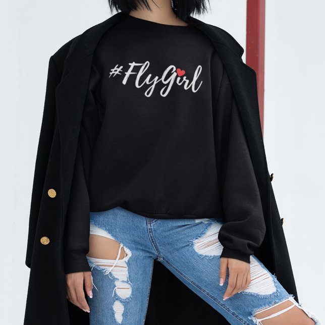 Moletom #FlyGirl Tipografia Viagem Simples, Moderna (Criador carregado)