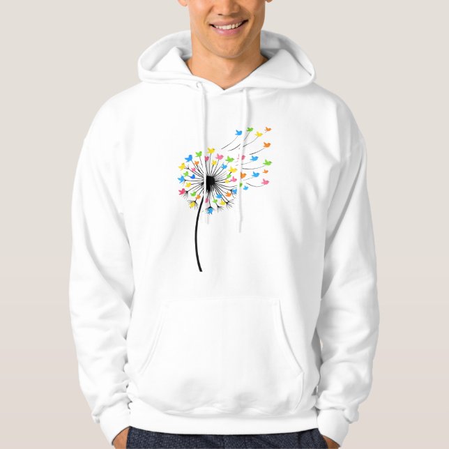 Moletom Flying colorful birds dandelion flow (Frente)