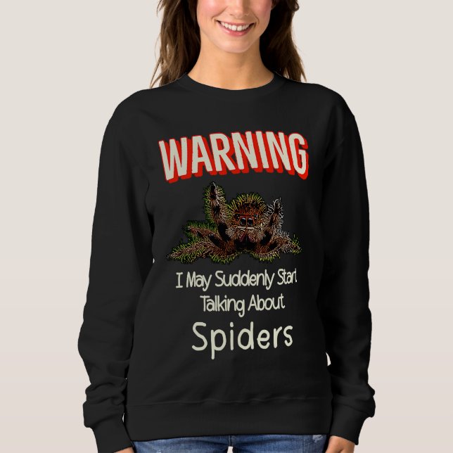 Moletom Flying Jumping Spider Warning Spooder Mom Spooder  (Frente)