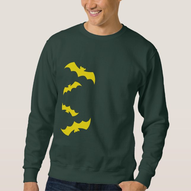 Moletom Flying Yellow Halloween Bats (Frente)
