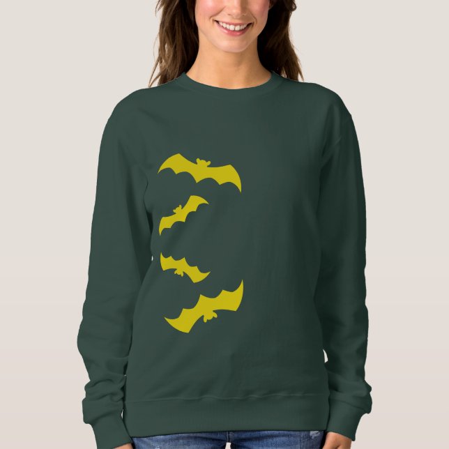 Moletom Flying Yellow Halloween Bats (Frente)