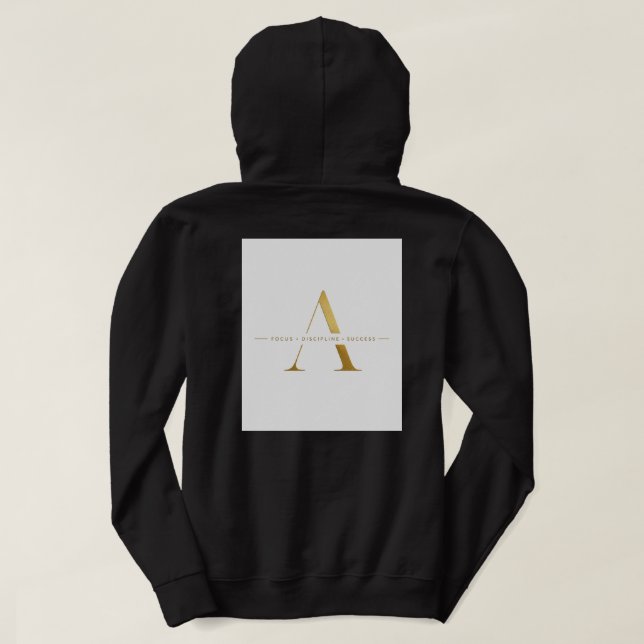 Moletom Foco Disciplina Sucesso Design Minimalista Dourado (Verso do Design)