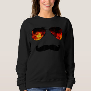Moletom Fogo Óculos de sol Mustache Grillmeister Grill Des