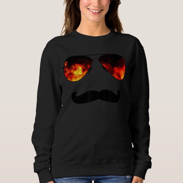 Moletom Fogo Óculos de sol Mustache Grillmeister Grill Des (Frente)