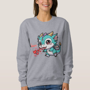Moletom Fogueira Dragãozinho Fofo Chibi Anime Kawaii Coraç