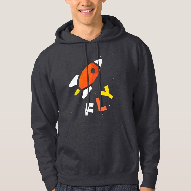 Moletom Foguete - Laranja e Pop de Abstrato amarelo - FLY! (Frente)