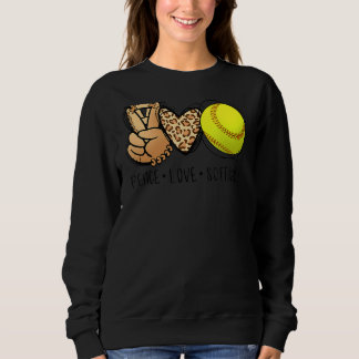 Moletom Folha de Mães de Softball de Paz Leopard Imprimir