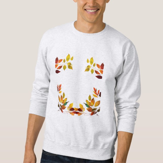 Moletom Folhas de Crimson - Design de outono elegante sobr (Frente)