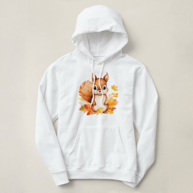 Moletom Folhas de outono Personalizadas de Esquilo Animal  (Frente do Design)