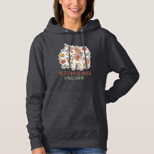 Moletom Folhas de Outono Unicórnio Design Gráfico de Merch