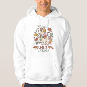 Moletom Folhas de Outono Unicórnio Design Gráfico Merch Un