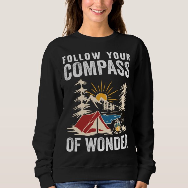Moletom Follow Your Compass Of Wonder Camping (Frente)