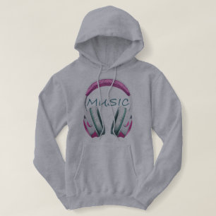 Moletom fones de ouvido de música para meninas