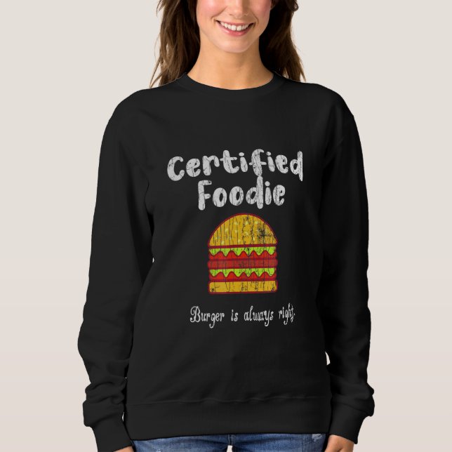 Moletom Foodie Hamburger Certified Cheeseburger Graphic (Frente)