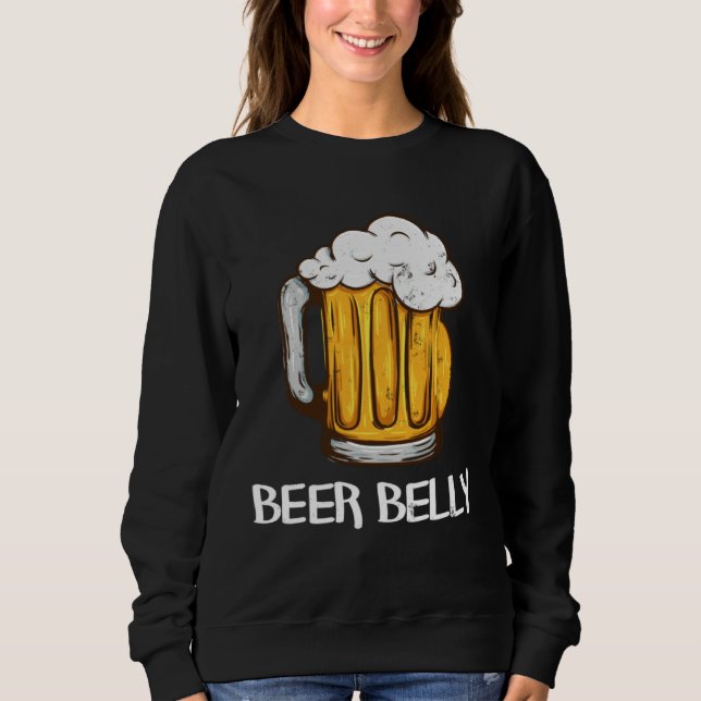 Moletom for Beer Drinkers  BEER BELLY Joke Pun Graphic (Frente)