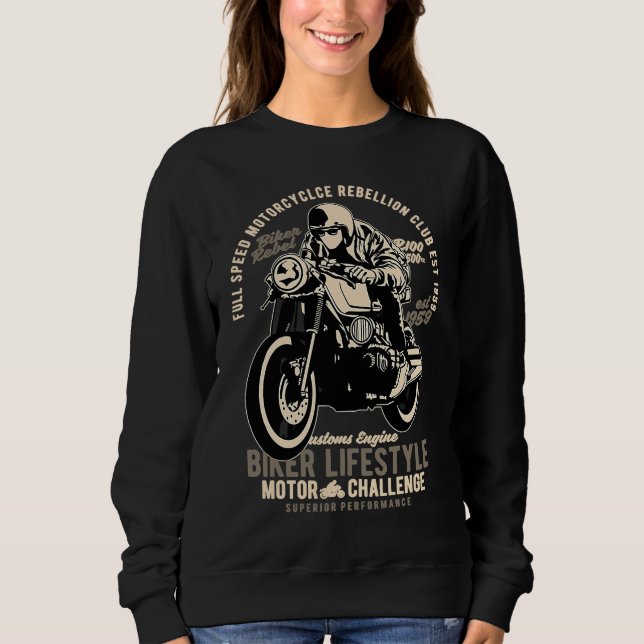 Moletom For bikers and motorcyclists biker rebel lifestyle (Frente)