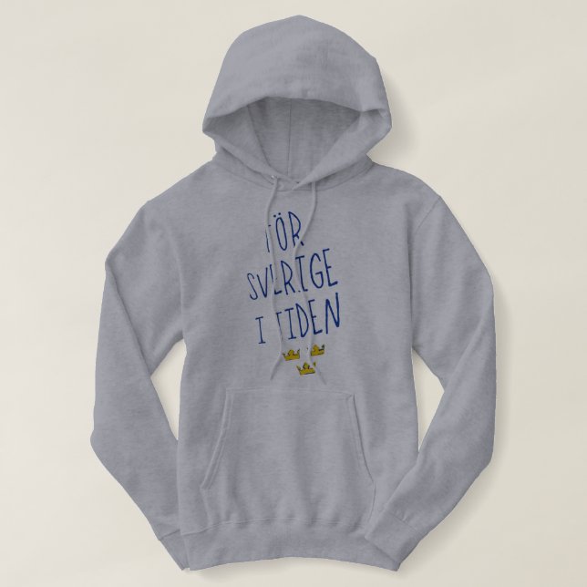 Moletom För Sverige i Tiden Hoodie, Suecia Motto (Frente do Design)
