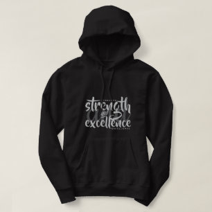 Moletom Força E Excelência Mens Hoodie Negro