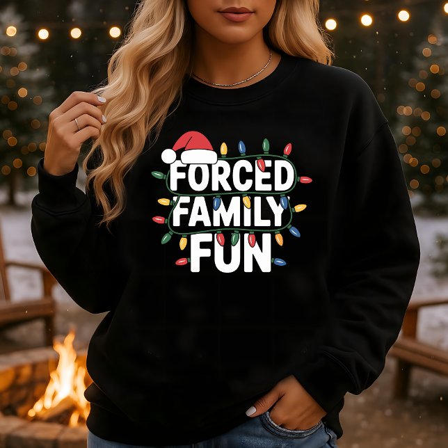 Moletom Forced Family Fun Funny Christmas Lights (Criador carregado)