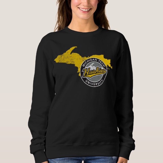 Moletom Forma do Estado Michigan Tech Huskies (Frente)
