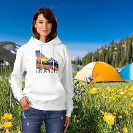 Moletom Formato de Idaho com montanha e flores silvestres