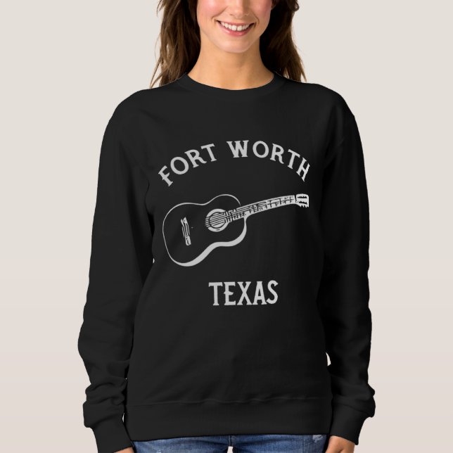 Moletom Fort Worth Texas Acoustic Guitar Country Music (Frente)