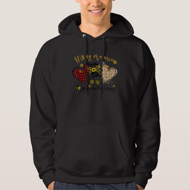 Moletom Forte Como Uma Mãe, Má Maneira Leopardo Sunflower  (Frente)
