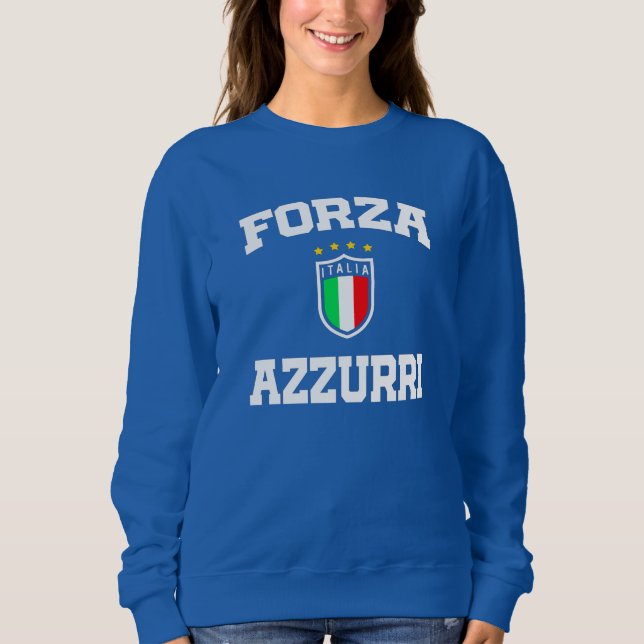 Moletom Forza Azzurri Italia Jersey 2021 Futebol Funs T-S (Frente)
