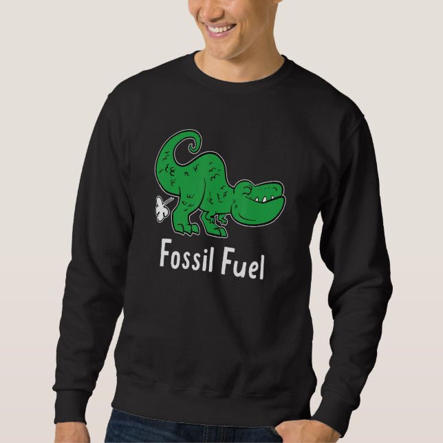 Moletom Fossil Fuel Fun Pun  Farting Dinosaur Dino Fart Jo (Frente)